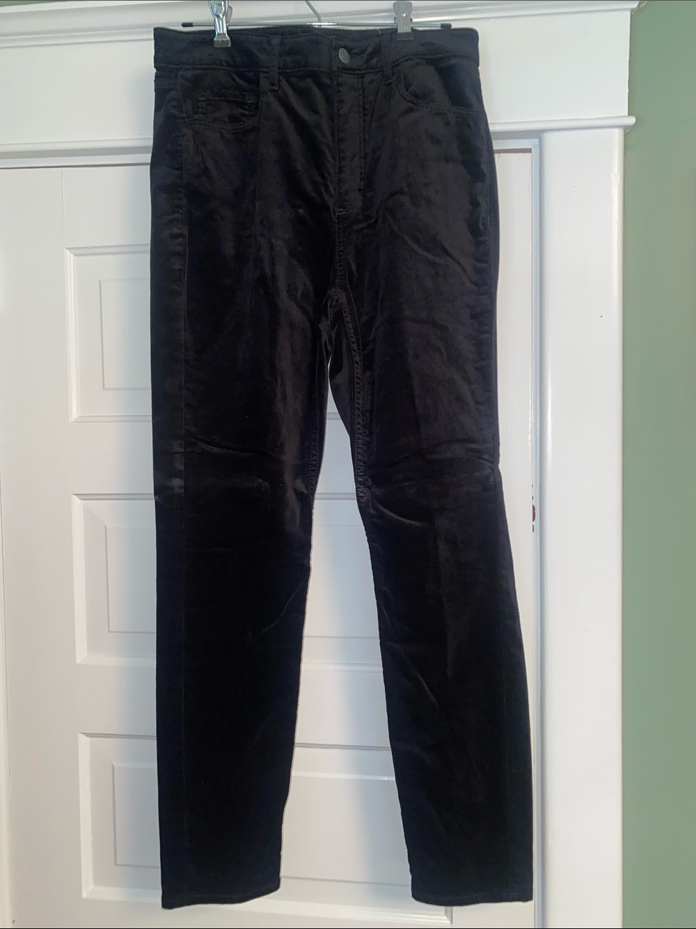 LOFT Black Velveteen 5 Pocket Straight Leg Pants